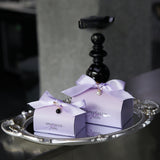 Load image into Gallery viewer, Lavender Purple Favor Box with Ribbon Set of 10