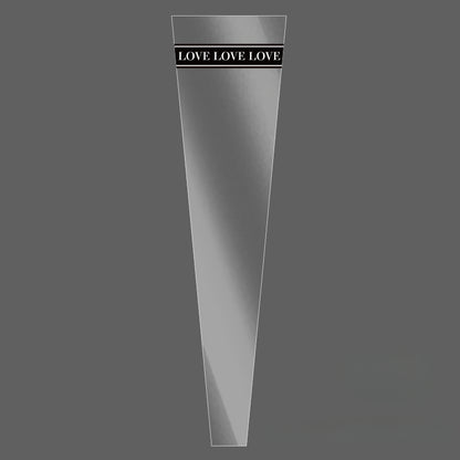 Clear LOVE Single Stem Flower Sleeve Bags Pack 100