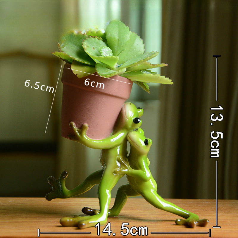 succulent frog planter Adorable Frog-Themed Resin Succulent Planter