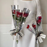 Load image into Gallery viewer, 50pcs Silver Mirrored Single Flower Sleeves