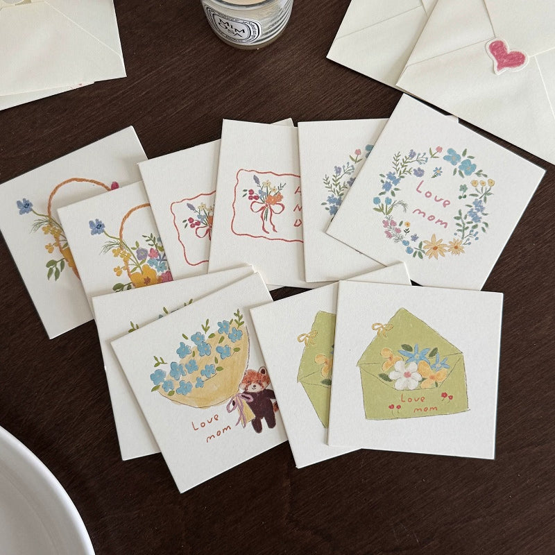 Lot de 20 cartes de vœux florales pour la fête des Mères