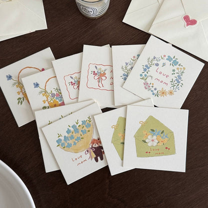 Lot de 20 cartes de vœux florales pour la fête des Mères