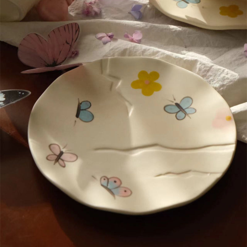 3D Butterfly Ceramic Mug with Saucer