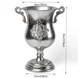 Load image into Gallery viewer, Antique Silver Metal Urn Planter Trumpet Vase