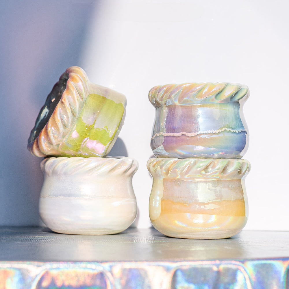 mini planters for succulents Pearlescent Unique Small Planters for Succulents – Floral Supplies Store