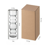 Load image into Gallery viewer, Geometric Smoke Grey Double-Walled Glass Vase