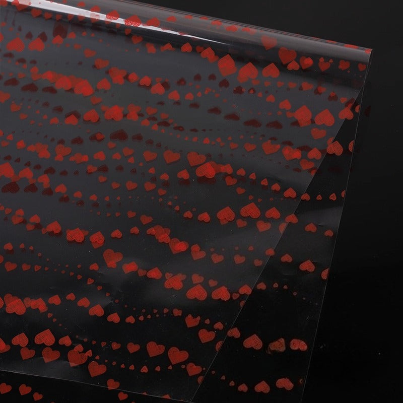 20pcs Heart Wave Cellophane Wrap (57x57cm)