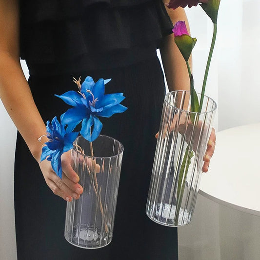 Clear Fluted Acrylic Flower Buckets for Hydrating & Display