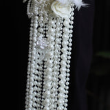 Load image into Gallery viewer, Elegant Pearl Hoop Cascading Bridal Bouquet