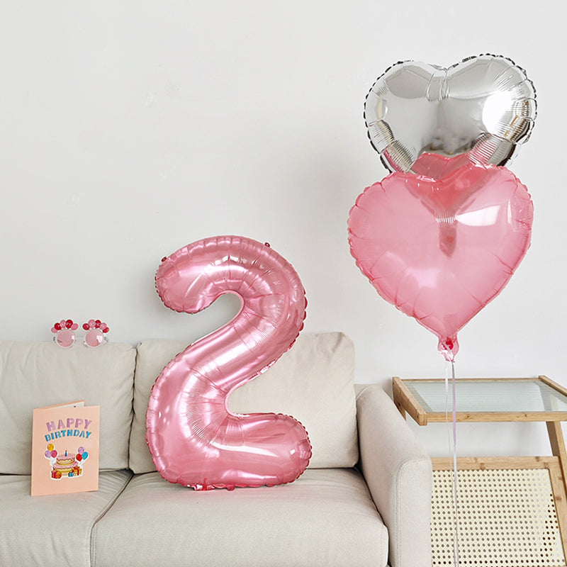 Ballon en aluminium chiffre en cristal rose de 32 pouces