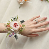 Load image into Gallery viewer, Preserved Blush Rose Boutonniere &amp; Wrist Corsage