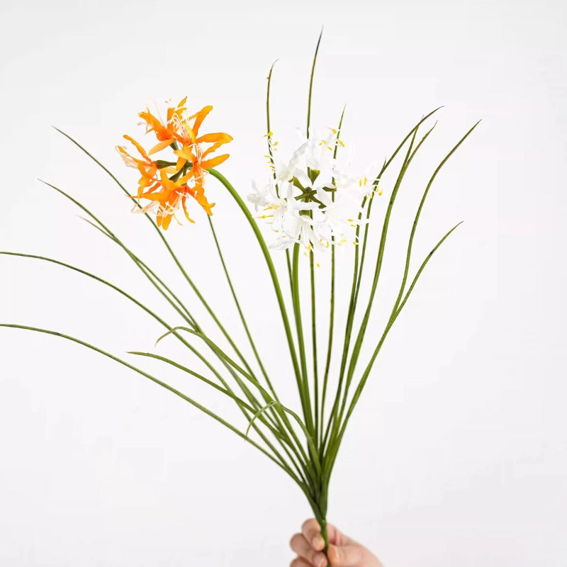 artificial spider plants Artificial Spider Lily Flower with Leaves 54cmH – Floral Supplies Store