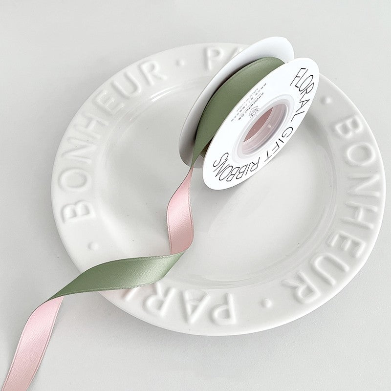 Double-Sided Two-Tone Cotton Ribbon (1.6cmx8Yd)