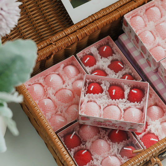 Bougie parfumée à la fraise pour fêtes et cadeaux