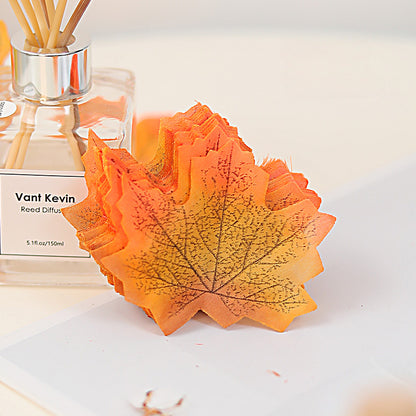 100PCS Artificial Maple Leaves Autumn Decor