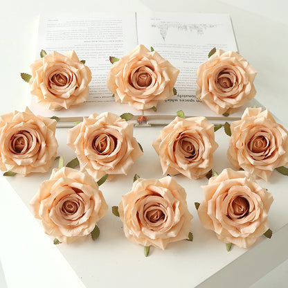 9cm Artificial Silk Rose Flower Heads Pack 10