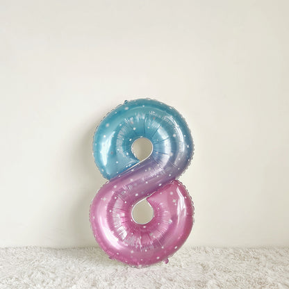 40 Inch Gradient Starry Number Balloon