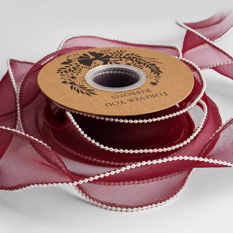 Pearl-edged Ruffled Wave Ribbon (4cmx5Yd)