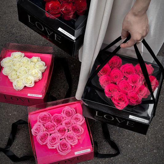 Heart-shaped Hollow Square Flower Box Pack 6