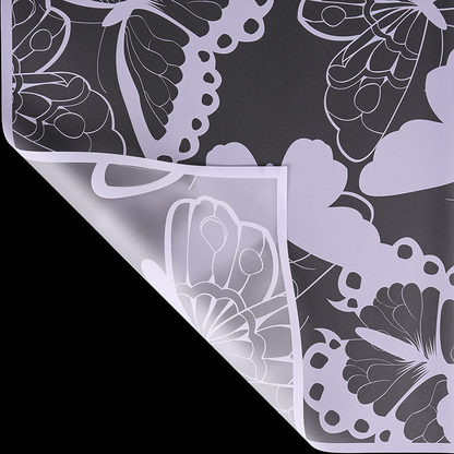 20 feuilles d'emballage en cellophane à motifs fleurs et papillons (57x57 cm)