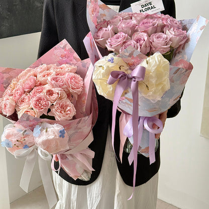 20pcs Rose Print Floral Wrap Paper (35x50cm)