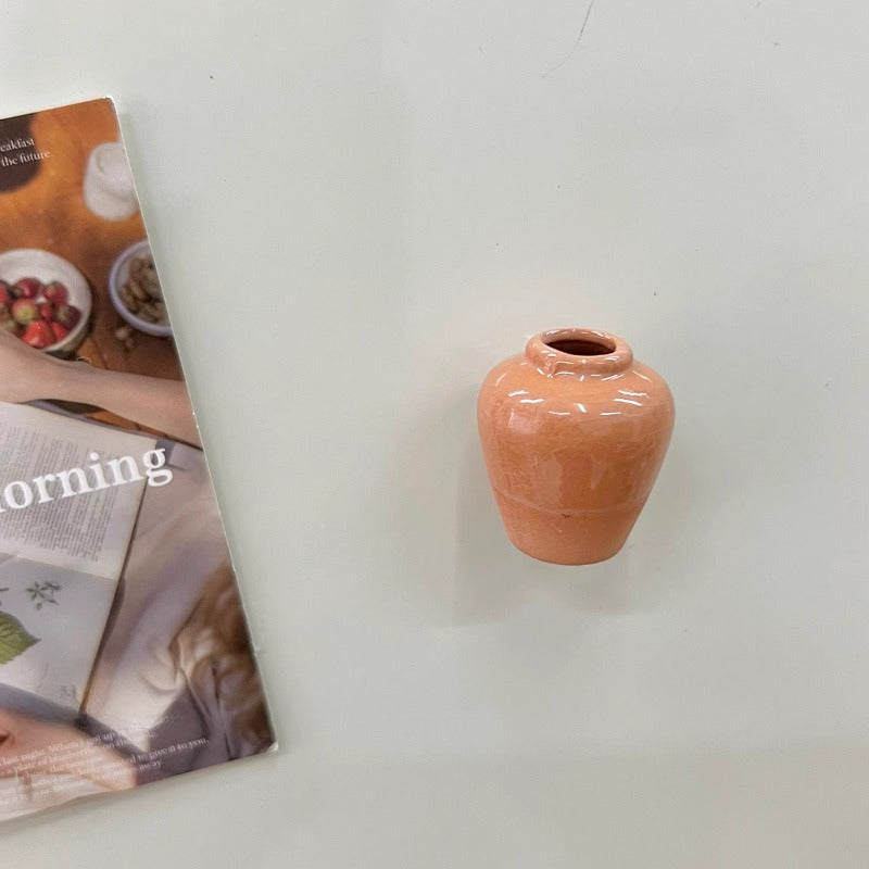 Set of 7 Mini Ceramic Vase Fridge Magnets