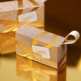 Load image into Gallery viewer, Gold Glitter Favor Box with Handle Set of 10