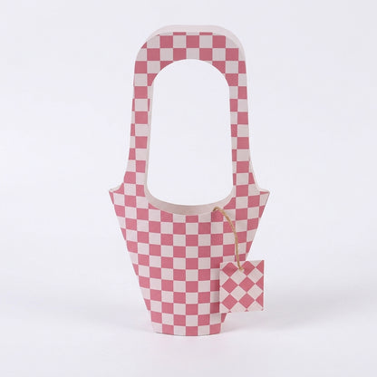 Pink Checkerboard Bouquet Bags Pack 10