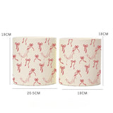Load image into Gallery viewer, Set of 2 Red Bow Print Round Floral Gift Boxes