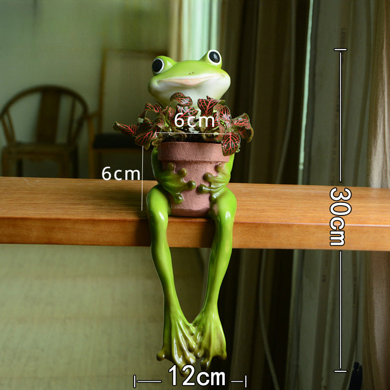 frog feet succulent Adorable Frog-Themed Resin Succulent Planter – Floral Supplies Store