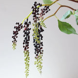 Load image into Gallery viewer, Artificial Cascading Pokeweed Berry Spray (65cm)