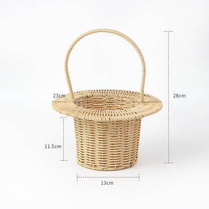 Hat-Shaped Woven Flower Basket