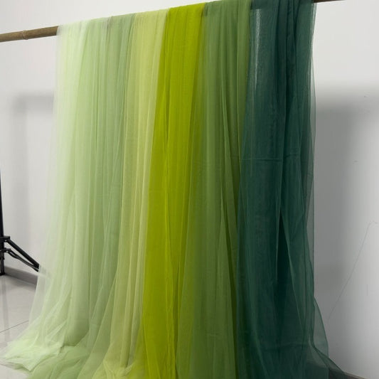 Green Tulle Mesh Fabric for Weddings Events