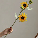 Load image into Gallery viewer, 24" Vintage 3-Head Artificial Sunflower Spray