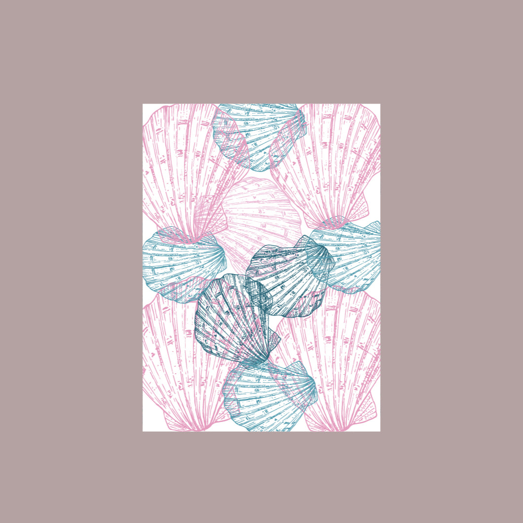 10 feuilles de papier cadeau imperméable motif coquillages