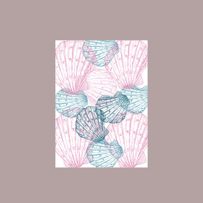 10 feuilles de papier cadeau imperméable motif coquillages