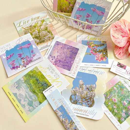 Spring-themed Flower Bouquet Greeting Card Set