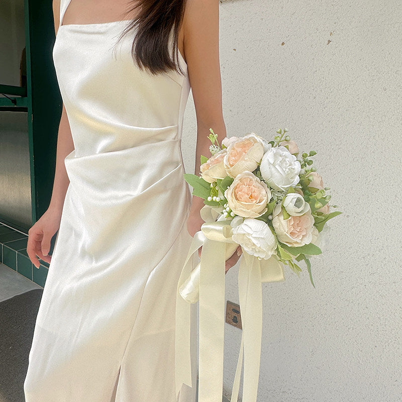 Soft Blush White Peony Bridal Bouquet