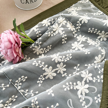 Lightweight Floral Embroidered Cotton Apron