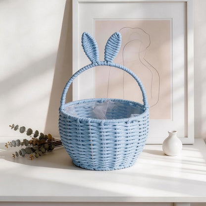 Handcrafted Bunny Ears Wicker Flower Basket