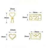 Load image into Gallery viewer, Heart Small Gold Paper Clips Pack 50