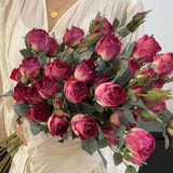 Load image into Gallery viewer, Retro Aesthetic Artificial Dried Rose Bouquet 60cmH