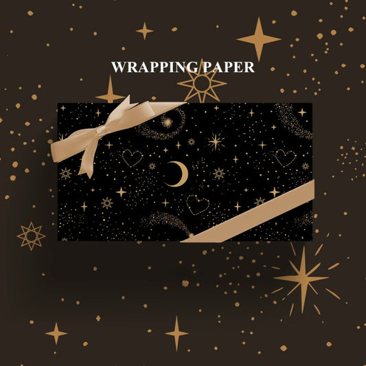 Gold Foil Gift Wrap Paper (50x70cm) Pack 2