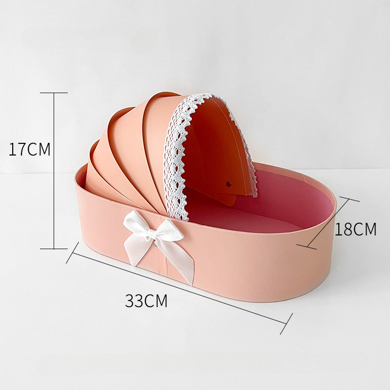 Cradle Shaped Floral Gift Wrapping Box