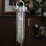 Load image into Gallery viewer, Cascading White Rose Pearl Hoop Bridal Bouquet