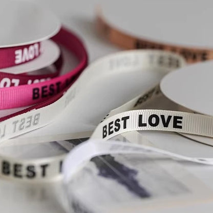 Ruban gros-grain BEST LOVE (1 cm x 22 m)