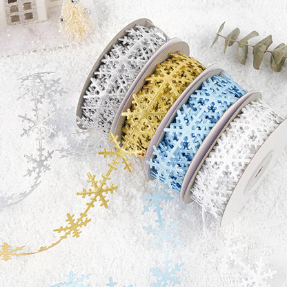 Christmas Snow Flake Trim Ribbon (25mmx10Yd)