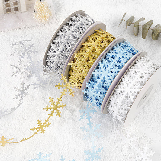Christmas Snow Flake Trim Ribbon (25mmx10Yd)