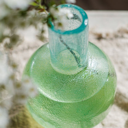 Seafoam Bubble Glass Bud Vase