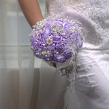 Load image into Gallery viewer, Satin Rose Bridal Bouquet with Butterfly